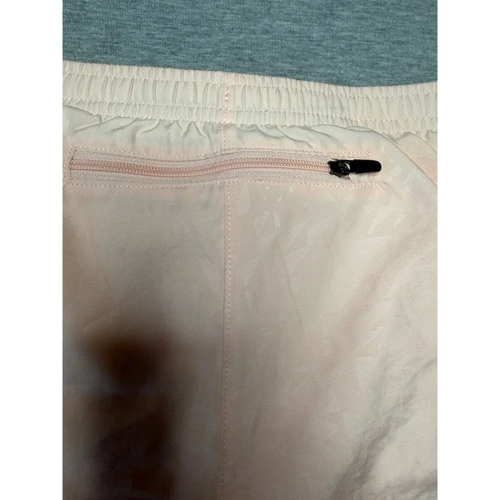 Nike Dri-FIT Women Running Shorts Peach Pink Mesh Trim Zip Pocket XS